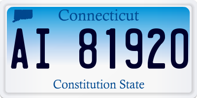 CT license plate AI81920