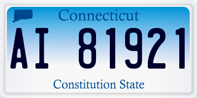 CT license plate AI81921