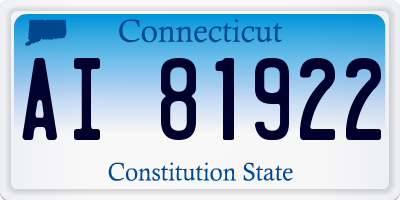 CT license plate AI81922