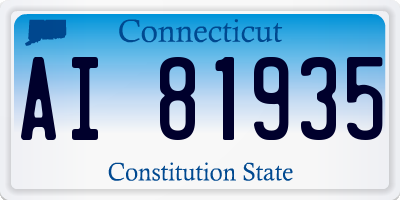 CT license plate AI81935