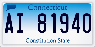 CT license plate AI81940