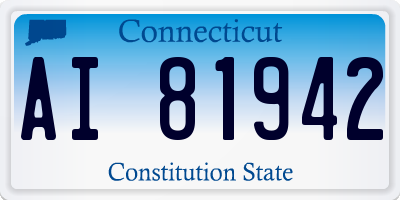 CT license plate AI81942