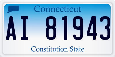 CT license plate AI81943