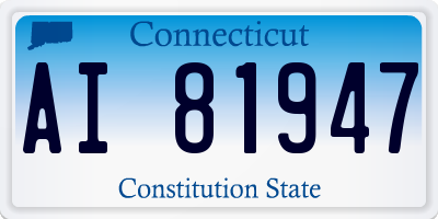 CT license plate AI81947