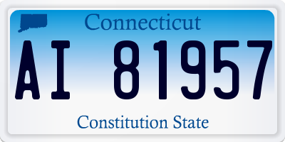 CT license plate AI81957