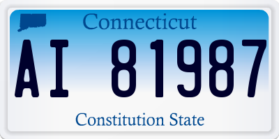 CT license plate AI81987