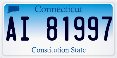 CT license plate AI81997