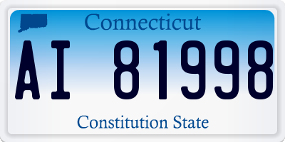 CT license plate AI81998