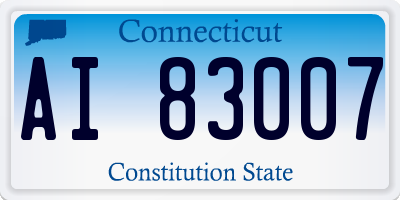 CT license plate AI83007