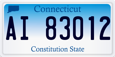 CT license plate AI83012