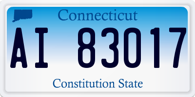 CT license plate AI83017