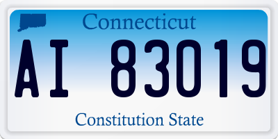 CT license plate AI83019