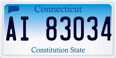 CT license plate AI83034