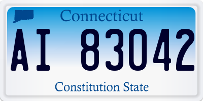 CT license plate AI83042