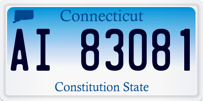 CT license plate AI83081