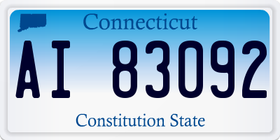 CT license plate AI83092