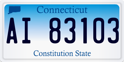 CT license plate AI83103