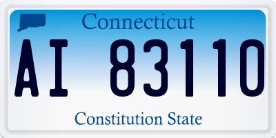 CT license plate AI83110