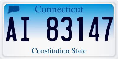 CT license plate AI83147