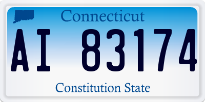 CT license plate AI83174