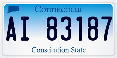 CT license plate AI83187