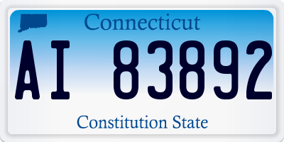 CT license plate AI83892