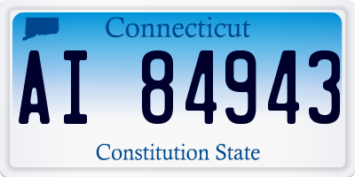 CT license plate AI84943