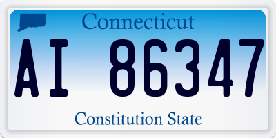 CT license plate AI86347