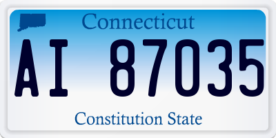 CT license plate AI87035