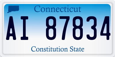 CT license plate AI87834