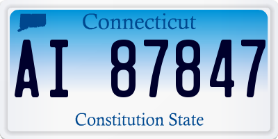 CT license plate AI87847