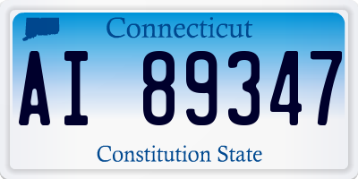 CT license plate AI89347