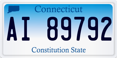 CT license plate AI89792