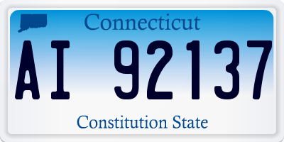 CT license plate AI92137