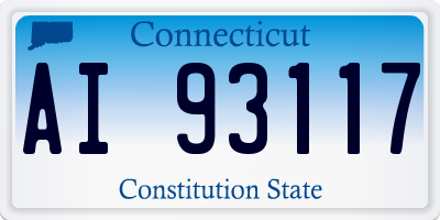 CT license plate AI93117