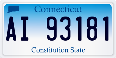 CT license plate AI93181