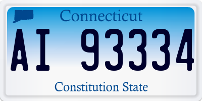 CT license plate AI93334