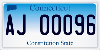 CT license plate AJ00096
