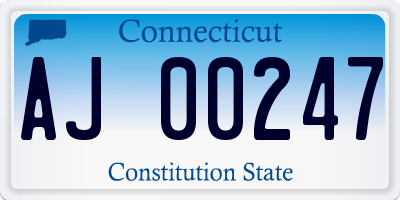 CT license plate AJ00247