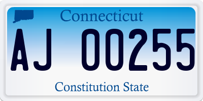 CT license plate AJ00255