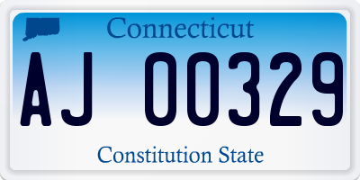 CT license plate AJ00329