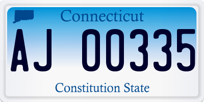 CT license plate AJ00335