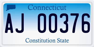 CT license plate AJ00376