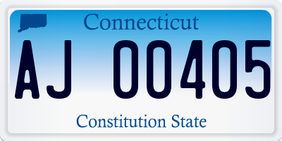 CT license plate AJ00405