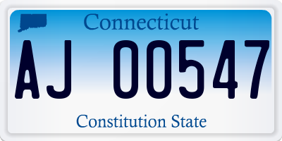 CT license plate AJ00547