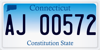 CT license plate AJ00572
