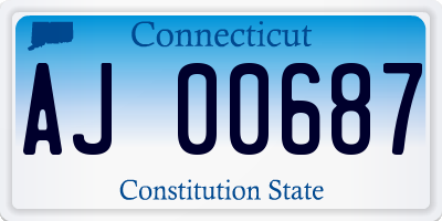 CT license plate AJ00687