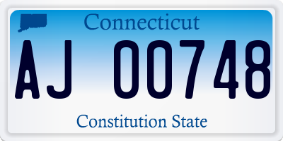 CT license plate AJ00748