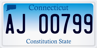 CT license plate AJ00799