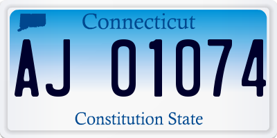 CT license plate AJ01074